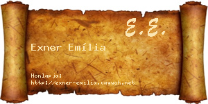 Exner Emília névjegykártya
